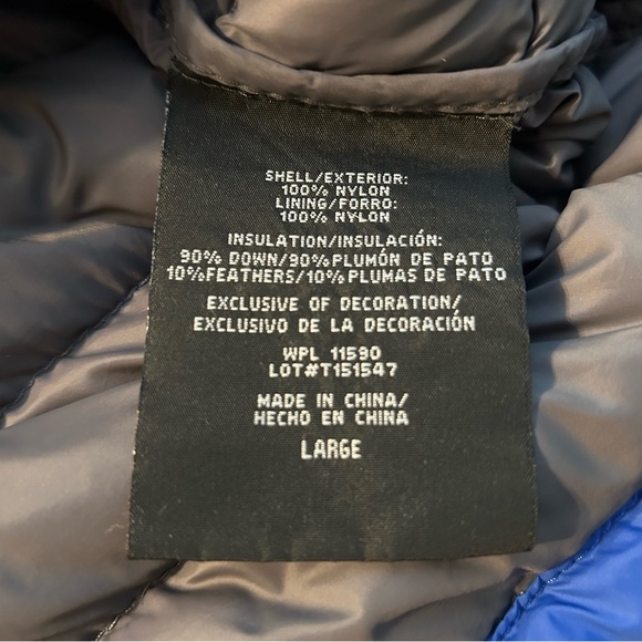 32 degrees blue packable down filled puffer vest size L zippered pockets - Picture 4 of 8